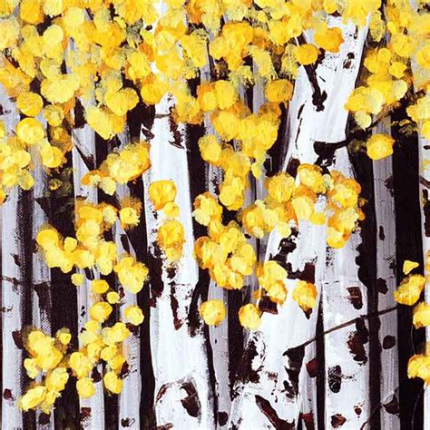 Birch Trees Art Print on Canvas, Aspen Trees Painting, Giclee Print - Julia Bars Art