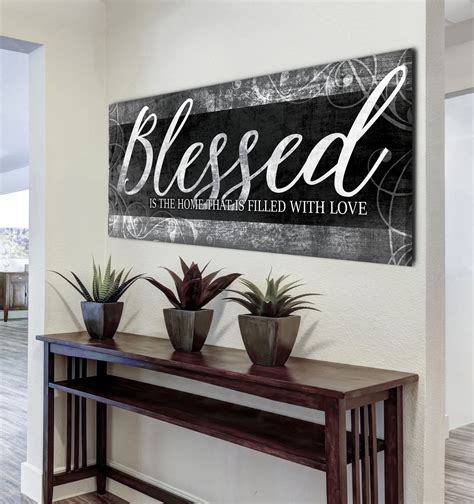 Christian Wall Art: Blessed Is The Home (Wood Frame Ready To Hang) - Sense Of Art