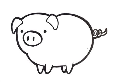 Easy Drawing Of A Pig / How To Draw A Cute Pig Easy Draw Pig For Kids Youtube : - Gallery Lukic