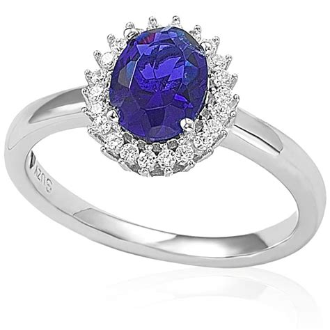 Suzy Levian - Sterling Silver Created Blue Sapphire Ring - Walmart.com - Walmart.com