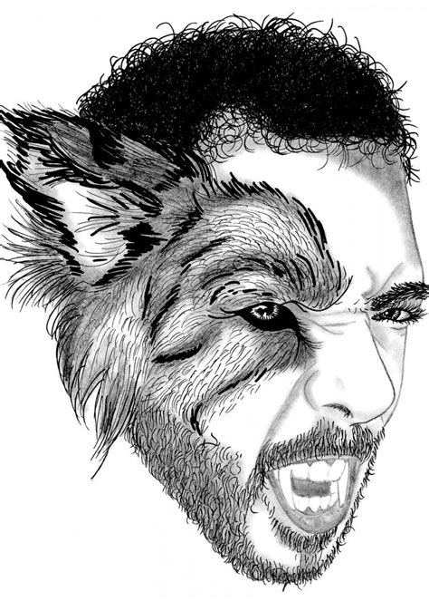 Wolf Poster, Wolf Face, Trippy Painting, Wolf Drawing, Face Sketch, Half Man, Animal Posters ...