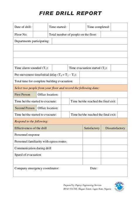 Fire Evacuation Drill Report Template (1) | PROFESSIONAL TEMPLATES | Fire drill, Fire evacuation ...