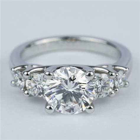 Trellis Five-Diamond Engagement Ring (2 Carat Center)