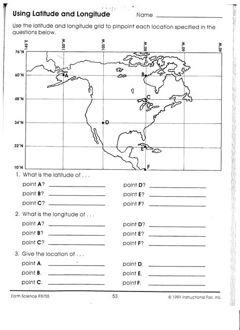 Longitude And Latitude 5th Grade Worksheets