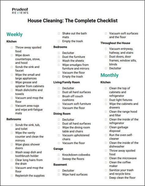 Free Printable House Cleaning Checklist Pdf - FREE PRINTABLE TEMPLATES