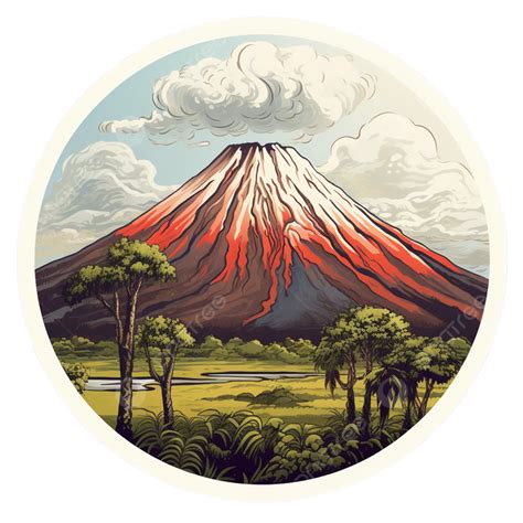 Paricutin Volcano Mexico Sticker, Paricutin, Sticker, Wonders PNG Transparent Image and Clipart ...