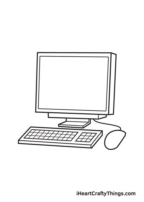 Computer Drawing — How To Draw A Computer Step By Step