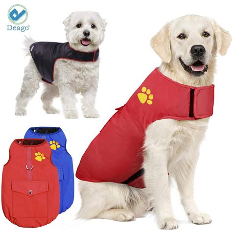 Deago Dog Jackets Winter Waterproof Reversible Doggie Coat With Pocket Warm Dog Vest For Small ...