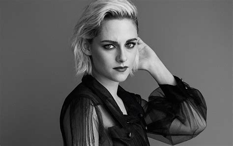 HD wallpaper: Actresses, Kristen Stewart, American, Black & White, Lipstick | Wallpaper Flare