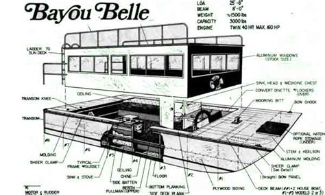 Vintage Houseboat Plans: Download Bayou Belle Vintage Houseboat Plans