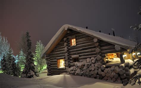 Log Cabin Winter Wallpapers - WallpaperSafari