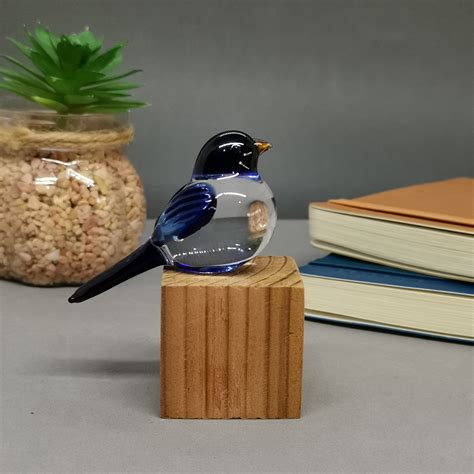 Glass Birds Figurines Blown Glass Bird Blue Glass Bird Home - Etsy