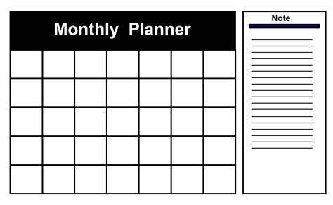 Monthly Template Printable