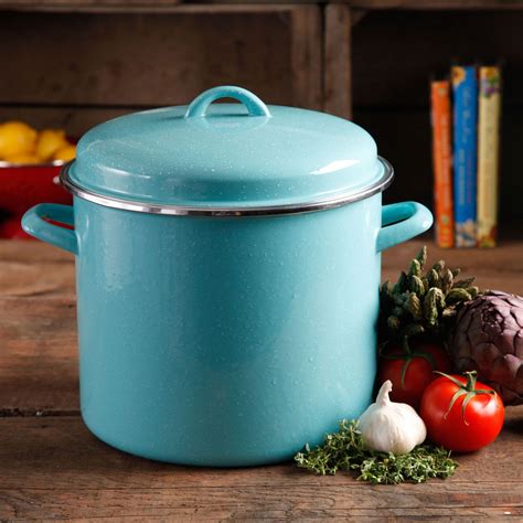 The Pioneer Woman Vintage Speckle Turquoise Stock Pot | Walmart Canada