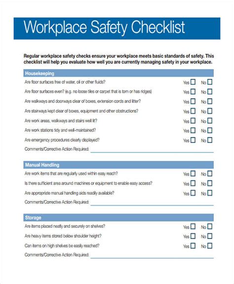 Safety Checklist - 18+ Examples, Word, Google Docs, Pages, How to Create, PDF