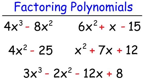 Factoring Polynomials Formula