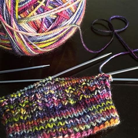 The best part of knitting with variegated yarn? Watching those colours come together in such ...