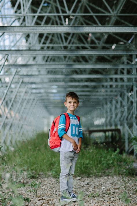 Child walking alone to school | School & Education Stock Photos ~ Creative Market