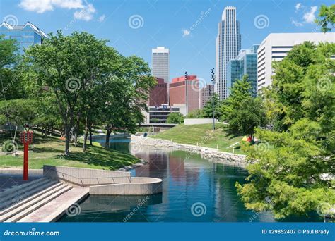 City Skyline in Downtown Omaha, Nebraska Stock Image - Image of nebraska, water: 129852407