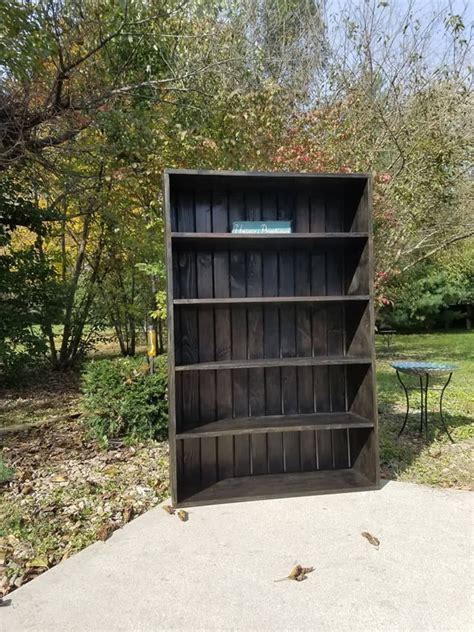 Rustic Wood Bookcase Shelf Reclaimed Barn Wood Look Primitive | Etsy