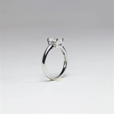 Emerald Cut Solitaire Ring Herkimer Diamond Conflict Free