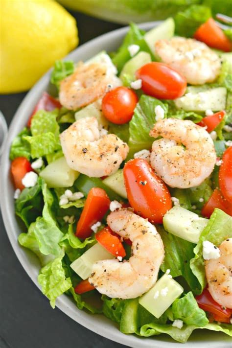 Greek Shrimp Salad {GF, Low Cal} - Skinny Fitalicious®