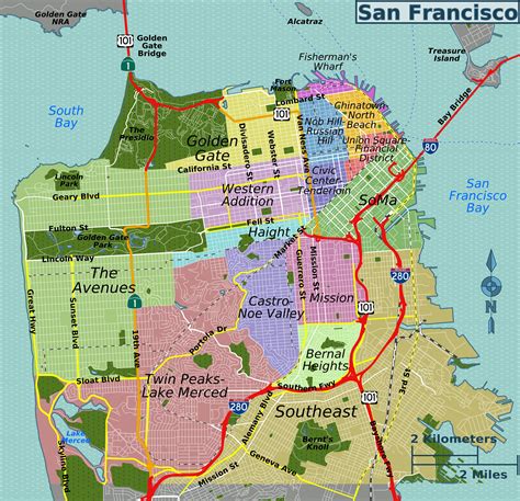 San Francisco street map - Street map of San Francisco california (California - USA)