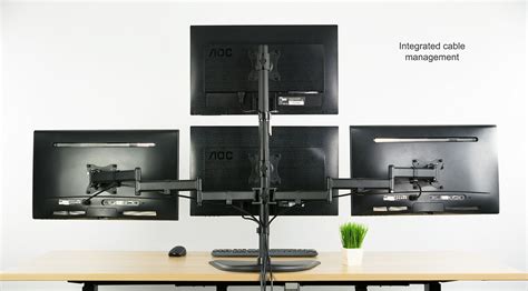 Quad LCD Monitor Desk Stand Mount Free-Standing 3 + 1 = 4 / Holds Four Screens 641020646061 | eBay