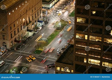 New York City night scene stock image. Image of lights - 5140447