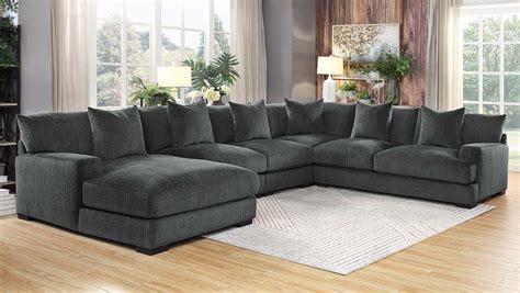 Charcoal Gray Sectional Sofa | Baci Living Room