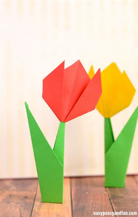 How to Make Origami Flowers - Origami Tulip Tutorial with Diagram - Easy Peasy and Fun