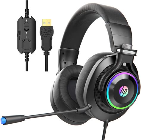 HP USB PC Gaming Headset with Microphone. 7.1 Surround Sound, RGB LED Lighting, Noise Isolating ...