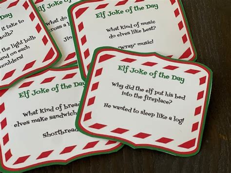 12 Printable Elf Jokes of the Day Volume 1 | Etsy