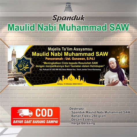 spanduk banner maulid nabi Muhammad terlaris terdekat termurah | Lazada Indonesia