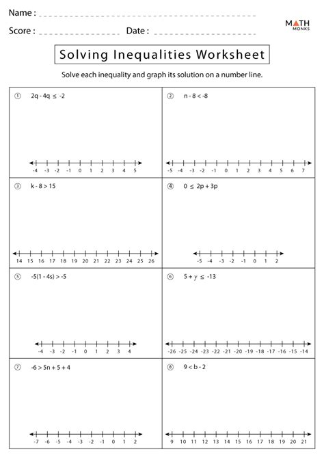 Inequalities Worksheets with Answer Key - Worksheets Library