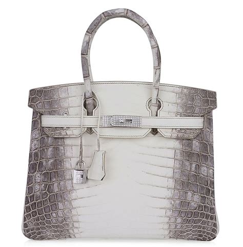 Hermes Birkin 30 Bag Diamond Himalaya Blanc Matte in Niloticus Crocodile with 18k White Gold ...