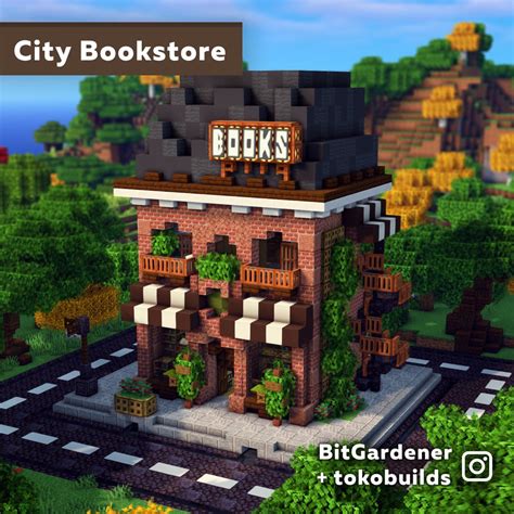 Minecraft Bookstore design | Minecraft modern, Amazing minecraft, Minecraft city