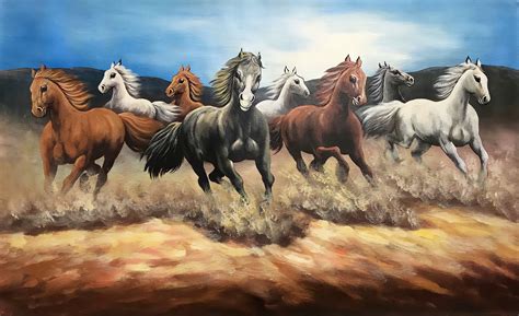 Best 8 Running Horses Feng Shui Painting - Etsy