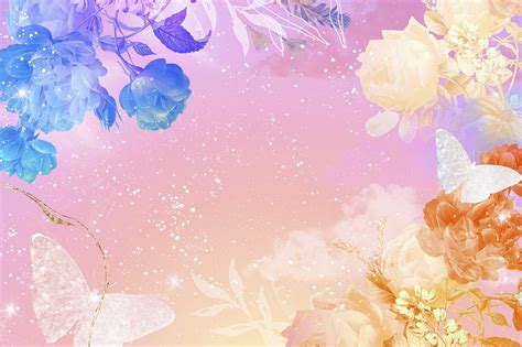 Flower background, aesthetic border design | Premium PSD - rawpixel