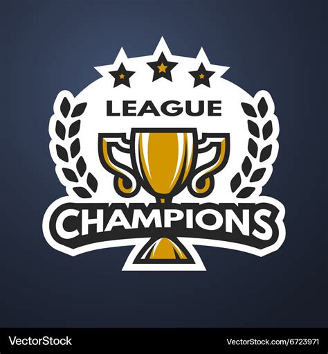 Champions league sports logo Royalty Free Vector Image