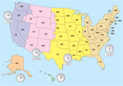 Printable Time Zone Map United States - Printable Templates