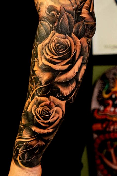 Incredible Half Sleeve Flower Tattoos For Men References