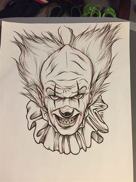 Scary Clown Drawing