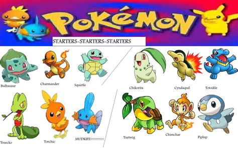 Pokemon Starters Regions 1-4 by PokeGurl853 on DeviantArt