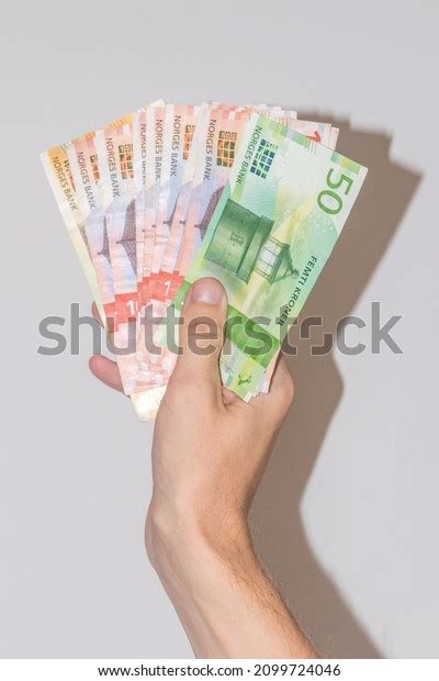 Norwegian Krone Nok Banknotes Hand Stock Photo 2099724046 | Shutterstock