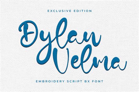 Dylan Velma Embroidery Font, Embroidery Script Font, Bx Embroidery Fonts, Dylan Velma Font For ...