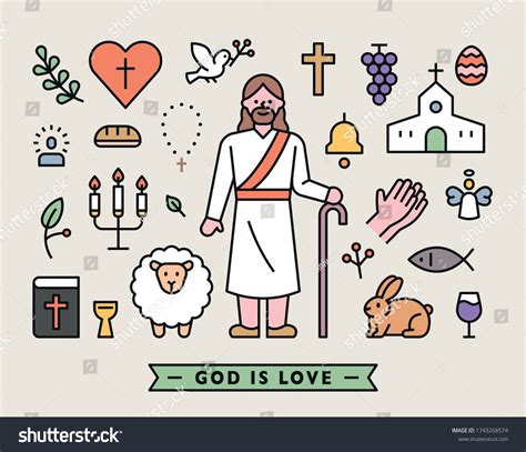 Set Icons Jesus Characters Various Symbols Stock Vector (Royalty Free) 1743268574 | Shutterstock