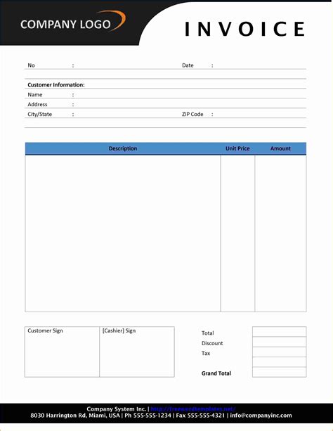 Invoice Template Ms Word | Invoice Template Ideas