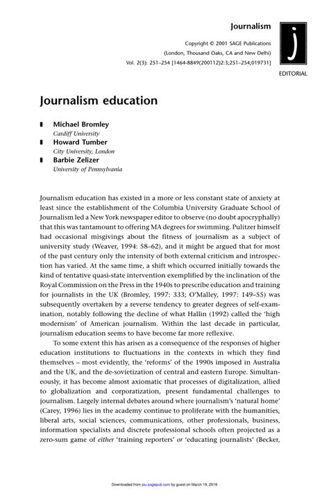 (PDF) Journalism education