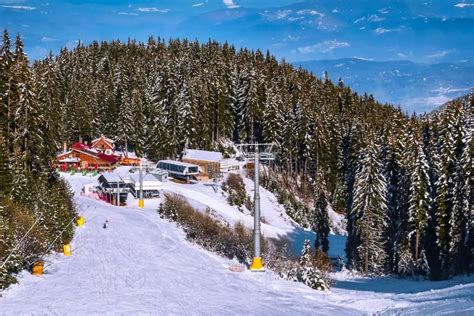 Ski Slope in Bansko, Bulgaria and Skiers Stock Photo - Image of snowboarding, skiing: 159441428